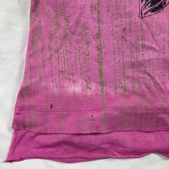 Glima Womens Size Small Pink Floral Graphic 3/4 Sleeve Shirt Made In USA - Picture 7 of 11